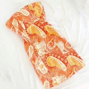 Vintage Paisley Moda International Strapless Mini